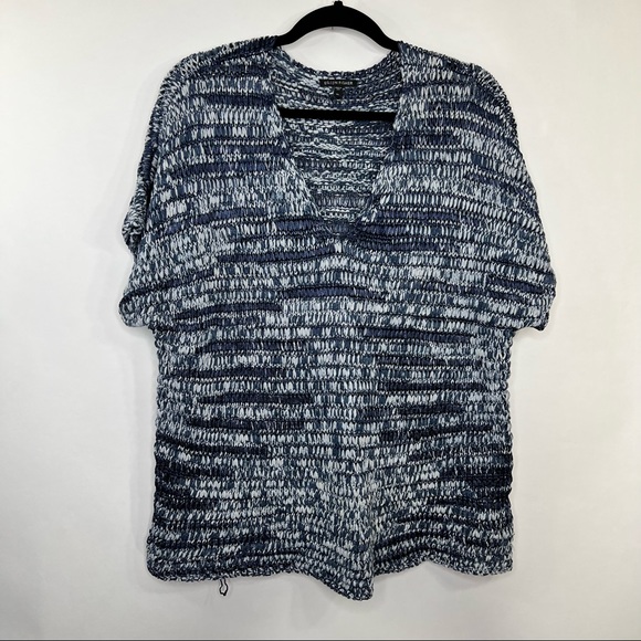 EILEEN FISHER BRUSHSTROKE TAPE V-NECK Top